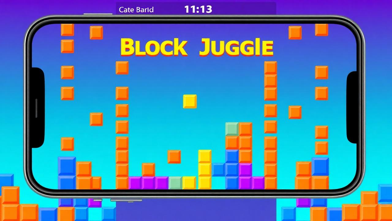 Rozgrywka Block Juggle na ekranie smartfona